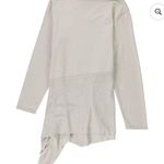 Alfani  Asymmetrical Metallic Beige Womens Long Sleeve Shirt Size Extra Large Photo 1