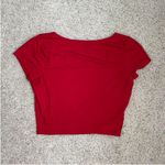 Hollister  Red Cropped Square Neck Baby Tee Photo 2