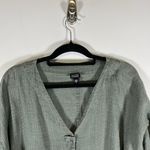 Eileen Fisher ‎ Linen Button Front Jacket Shaket Green Size Large Boho Minimalist Photo 1