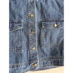 Anthropologie By  Crochet Sleeve Denim Jacket Size Small Trucker 70's Boho Funky Photo 5