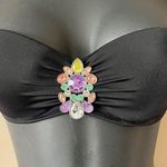 Victoria's Secret VICTORIA SECRET | Floral Ruffle w/ Brooch 2pc Bikini Sz 34B/S Photo 1