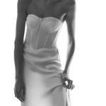 ZARA Dress Midi wedding bridal shower party coctail satin rhinestone Photo 3