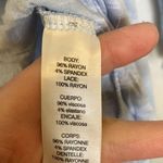 Chico's Chico’s Baby Blue Lace Arms Scoop Neck Stretch Blouse EUC Sz 16 Rayon Women’s Photo 3