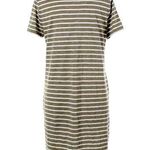 Sonoma T-Shirt Dress Womens Small Green/White stripe Short Sleeve Stretch Photo 0