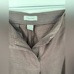 Calvin Klein brown linen high rise pants, straight leg, size 16 Photo 1