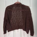 White Stag Open Knit Cardigan Womens M Warm Chocolate Brown 3/4 Sleeve Sweater Photo 1