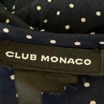 Club Monaco Navy Blue White Polka Dots Long Sleeve Crew Neck Romper Shorts Sz S Photo 2