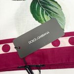 Dolce & Gabbana Floral Tropical Rose Print Cotton Scarf Wrap Pink White Photo 9