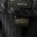 Express Editor Pinstripe Trousers Size 4 Office Siren Medium Rise Straight Leg Gray Photo 11