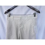 Frank & Eileen Wicklow The Italian Chino Cropped Raw Hem White Twill Pants 0 Photo 5