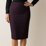 BCBGMAXAZRIA Purple Pencil Skirt Black Waistband Women's XXS Career Casual Photo 0