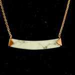 Fossil  Rose gold stone bar necklace Photo 1