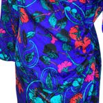 Silk Studio 1980's Floral Midi Dress Size‎ 8 100% Silk Purple Floral Long Sleeve Photo 2