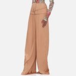 Andrea Iyamah  Beige LINEA PLEATED
PANTS(Size Small) Photo 1