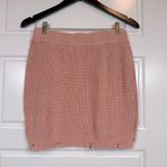 Mable Julia Distressed Raw Hem Knit Sweater Mini Skirt in Salmon Size Medium Pink Photo 3