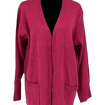 Listicle  Womens Knit Open Front Long Sleeve Tunic Cardigan Magenta Medium‎ NWT Photo 0