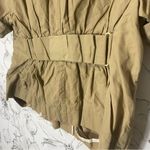 Schumacher Khaki Short Sleeve Jacket Top Blouse Tan Size M Photo 2