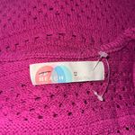 Free People NWOT BEACH Mairead Fauxchet Crochet Knit Top Purple Photo 3