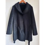 Hawke & Co Faux Fur and Suede Overcoat Size large Black Reversible Faux Mink Photo 2