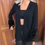 Thalia Sodi  Womens Faux Fur Cuff Cardigan Photo 4