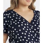 Fortune + Ivy  Dress Roanne Faux Wrap Polka Dot Plus Sz 2X Spring Romantic Blue‌ Photo 3
