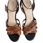 Cole Haan EUC Leather Myra Wedge Sandals Brown Black Size 11 Photo 2
