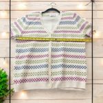 Alfred Dunner Women’s Button Down sweater tank attached white pink blue Size L Size L Photo 2