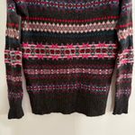 American Eagle  Outfitters Wool Blend Charcoal Sweater with Red and Blue Accents Photo 7
