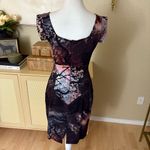 Black Halo Jackie O Knee Length In Nature Scene Pencil Dress US Size 4 Photo 2