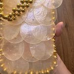 NEW Mother Of Pearl Mini Bag With Gold Beads White Photo 1