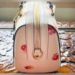 Coach Pop Floral Rowan Crossbody Bag White/red/pink With Long Leather Strap $328 Photo 2