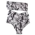 SheIn 161. Black & White Marbled Bikini – Size XL, Two-Piece Swimsuit Photo 1
