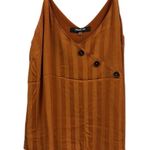 Sugar Lips  Rust Spaghetti Strap Tonal Stripe Button Accent Cami Tank Top Small Photo 5