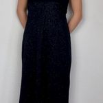 Studio 1940 Vintage Black Mesh Halter Sparkly Dot Midi Dress | Photo 0