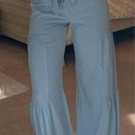 Amazon Blue Flowy Tie Pants Photo 1