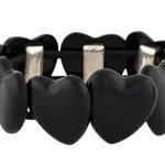 Saint Laurent Elastic Heart bracelet in Metal Enamel and Cotton Photo 0