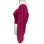 Urban Outfitters Women's Puff Sleeve Crop Top Size M Hot Pink Stretch Knit Photo 6