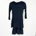 Free People Wednesdaycore Goth Wool Blend Ruffle 3/4 Sleeve Sweater Dress Size 0 Photo 6