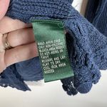 Ralph Lauren Lauren  Navy Blue Open Cardigan Womens Sz Medium 100% Linen Crotchet Photo 7