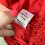 Parker Ashton Sleeveless Tie-Back Eyelet Crop Red Jumpsuit Photo 8