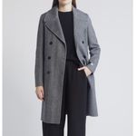 SOIA & KYO Safira Double Breasted Wool Herringbone Coat, Black/Gray Medium NWT Photo 11