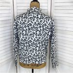 Cynthia Rowley Leopard Print Mock Neck Sweater White Silver Small Cropped Photo 5