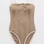 Aerie Striped Henley Swimsuit Photo 3