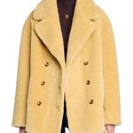 Sandro  Faux Fur Double Breasted Coat Natural Size 36 Photo 0