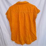 Splendid Orange Short Sleeve Textured Button Up Shirt size XS Photo 6