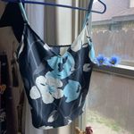 Anne Klein Womens New York blue and white floral tankini top Photo 2