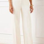 Talbots NWT  GREENWICH WIDE LEG PANTS size 8 Petite high waist full length cream Photo 0