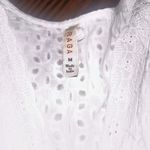 Raga  Anthropologie M White Juhi Luna Eyelet Button Down Flutter Sleeve Maxi Photo 2