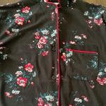 Charter Club ⭐️  Intimates Soft Silky Button Down‎ Black Floral Pajamas Womens XS Photo 4
