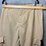 Cargo Pants Elastic Waist Buckle Detail Casual Trousers Beige Size 16 Tan Photo 1